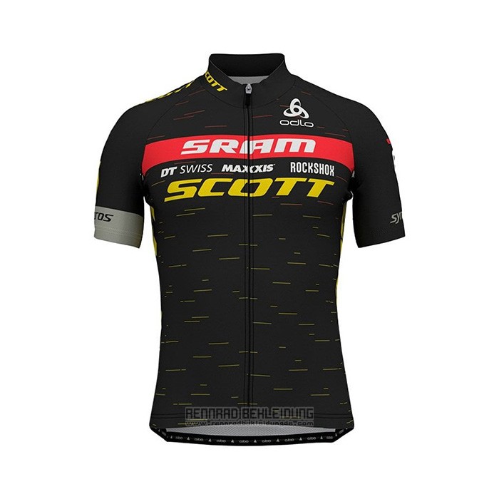 2022 Fahrradbekleidung Scott Sram Shwarz Trikot Kurzarm und Tragerhose - zum Schließen ins Bild klicken